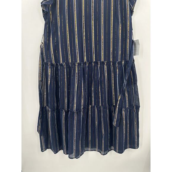 Adelyn Rae Boho Chic Nina Cotton Midi Dress Navy Blue Xlarge Classic With Pocket - Picture 5 of 12